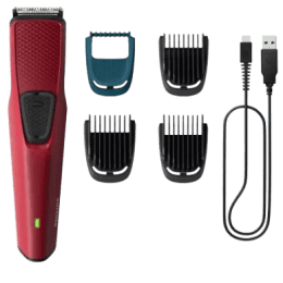 PHILIPS Trimmer | 60 min Runtime | 4 Length Settings | Maroon | BT1235/18