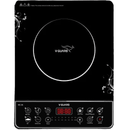 V-Guard VIC 25 Induction Cooktop | 2000 W | Electric Induction Stove with Preset Indian Menu | Temperature Control | Push button | Auto cutoff | Polished Glass