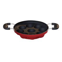 Impex Premium Non Stick Paniyarakkallu Unniyappa Chatty | 9 Pits | Red