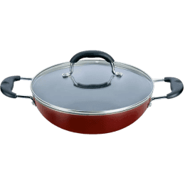 Nolta Popular Series Kadai With Glass Lid (26 CM) … Kadhai 26 cm diameter 1 L capacity | Aluminium, Non-stick