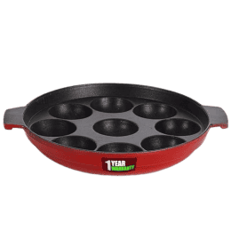 BlueBerry's |  Paniyarakkal Maker  Nonstick | 850 Gram | 9 Cavity | Red