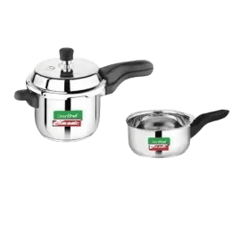 GREENCHEF CLASSIC 2 IN 1 | COMBI WITH SINGLE LID SS(3+2L) | PRESSURE COOKER