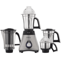 Preethi Steel Supreme Mixer Grinder | 750 W | 4 Jars | Silver Black | MG-208