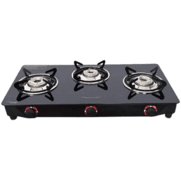 Butterfly Trio Glass Top Manual Gas Stove | 3 Burner