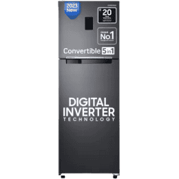 Samsung Frost Free Double Door Convertible Refrigerator | 322 L | 2 Star | Elegant Inox | RT37C4522S8/HL