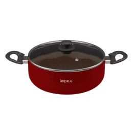 Impex ISP 2810 Non Stick Induction Bottom Biryani Pot with Lid | 28 cm | 6 L | Maroon