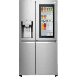 LG 668 L Frost Free Side by Side Refrigerator with with Instaview and Smart ThinQ | WiFi Enabled | Noble Steel | GC-X247CSAV
