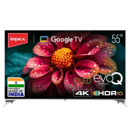 Impex evoQ 4K UHD Smart LED TV | 139 cm (55 Inch) | 16 GB | Black | 55S4QLC2