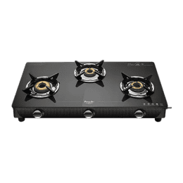 Preethi Valentino Carbon Glass Top Gas Stove | 3 Burner