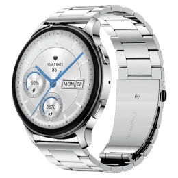 Amazfit Huami Pop 3R Metal Strap Smart Watch | Metallic Sliver