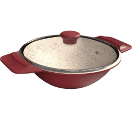 IMPEX RUBY 20 Diecast Nonstick Multipan with Lid | 2 L capacity | 20 cm diameter | Red