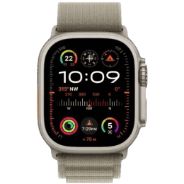 Apple Watch Ultra 2 | GPS + Cellular 49mm Titanium Case with Olive Alpine Loop | Olive Green Strap