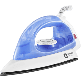 Orient Electric Panache Crystal 1100 Watt Dry Iron for clothes with Weilburger Coated Non Stick Soleplate | Silver Layered Thermostat for Better Heat Conductivity