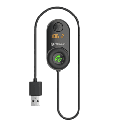 Portronics AUTO 17 in-Car Bluetooth Receiver for Handsfree Calling, Music System, Supports All Smartphones | Black