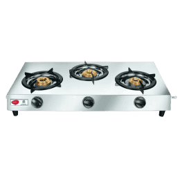 Pigeon 123 LPG Stove Manual Gas Stove | 3 Burners | Stainless Steel