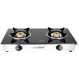 Greenchef NAMO Series Glass Manual Gas Stove | 2 Burners