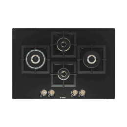 BOSCH | PNI7B6F20I | Built in Tempered Glass | 75c | 4 Burners | Heat Shield I Glass Automatic Hob | Matt Black