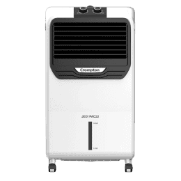 Crompton Jedi PAC Personal Air Cooler- 22L, with Everlast Pump, 4-Way Air Deflection and Honeycomb pads | White & Black