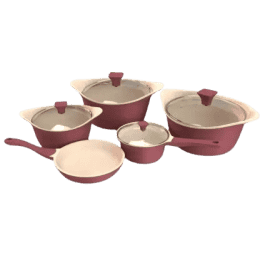 IMPEX RUBY 9PCS Aluminium | Diecast | Nonstick Cookware Set  Aluminium