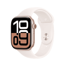 Apple Watch Series 10 | GPS | Cellular | 46mm | M/L | Rose Gold Aluminium Case with Light Blush Sport Band | Light Blush Strap | MWY73HN/A