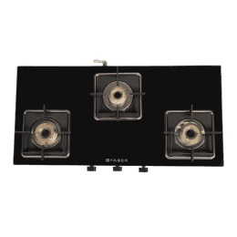 Faber Slim Gas stove glass cooktop | 3 burner | Black | Hob Cooktop Remo 3BB BK