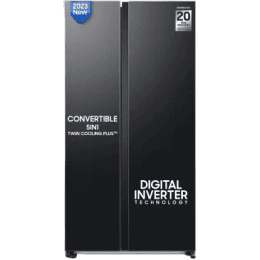 SAMSUNG 653 L Frost Free Side by Side 5 Star Refrigerator | RS76CG8115B1HL | Black Matt