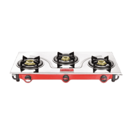 Prestige Sleek Stainless Steel LPG Gas Stove | 3 Burner