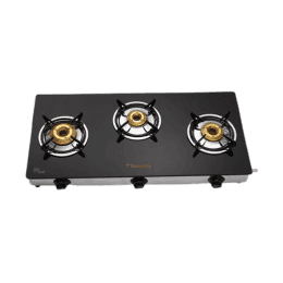 Butterfly Radiant Jumbo Glass Top Gas Stove | 3 Burner | Black