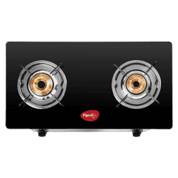 Pigeon by Stovekraft Favourite Glass Top Gas Stove |  2 Burner  | Manual Ignition | Black