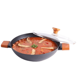 Wonderchef Caesar Forged Kadhai | 24 cm diameter with Lid | 2.7 L capacity | Aluminium Non stick Induction Bottom