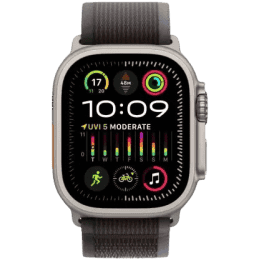 Apple Watch Ultra 2 | GPS + Cellular 49mm Titanium Case with Blue/Black Trail Loop Black Strap