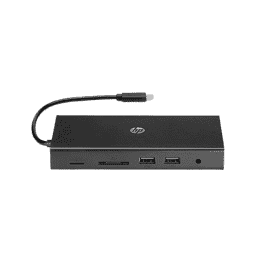 HP Travel USB-C Multi Port Hub Docking Station with USB-C, RJ-45, HDMI, SD and Micro SD Slots - 1C1Y5AA | Black
