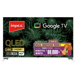 Impex 4K UHD Google QLED TV | 43 inches | Black | 43S4QLC2