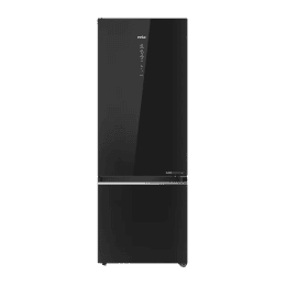 Haier 355L | 3 Star | Glass Finish Bottom Mounted Frost Free Double Door Refrigerator | Black