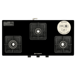 FABER Prince Plus Gas Stove | 3 Burner | Black