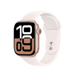 Apple Watch Series 10 | GPS | 42mm | S/M  | Rose Gold Aluminium Case Sport Band | Light Blush Strap | MWWH3HN/A