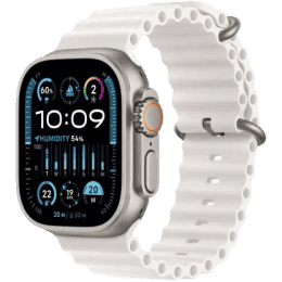 Apple Watch Ultra 2 | GPS + Cellular 49mm Titanium Case with White Ocean Band  | White Ocean Strap