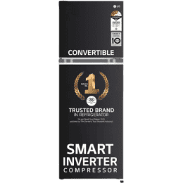 LG | GL-S262SESX | 246 L | Frost Free Double Door 3 Star Convertible Refrigerator with Inverter Compressor, Express Freeze & Multi Air Flow | Ebony sheen
