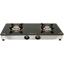 Nestron Glasstop Manual Gas Stove | 2 Burners | Black