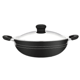 Greenchef Namo Nonstick Aluminium Cookware Kadai with Stainless Steel Lid | 260 mm