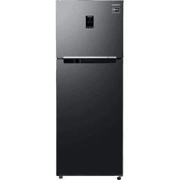 Samsung Frost Free Double Door Refrigerator | 385 L | 3 Star | Optimal Fresh Digital Inverter with Display | Luxe Black | RT42C553EBX/HL