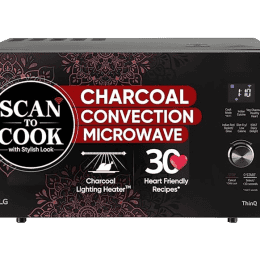 LG Charcoal Countertop Microwave Oven | 28 L | Scan to Cook Wi-Fi Enabled | Black | MJEN286VIW