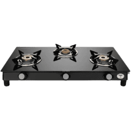 Preethi Bluflame Sparkle Power Duo Glass top Gas Stove | 3 Burner