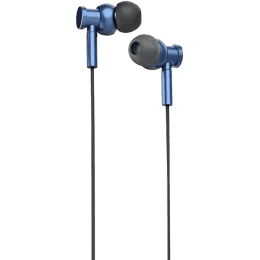 Pebble Vibe Wired Headset | True HD Metal Earphone with mic | In the Ear | Blue