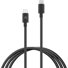 Portronics Lightning Cable POR-1089 | 1 m |  Konnect Core C Type - CTO LIGHTNING Cable | One Cable | Black