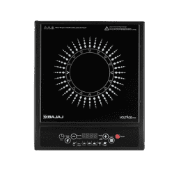 Bajaj Splendid 120TS Induction Cooktop With Tact Switch Stove | 1200 Watts | Digital Led Display  | Black & White