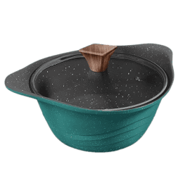 Preethi Artistic Collection Die Cast Non Stick Kadai  | 24 cm | Glass Lid | 5 Star Non Stick Effect | Cook & Serve | Green