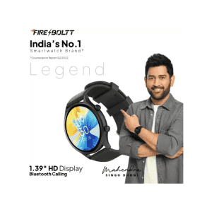 Fire-Boltt Legend Bluetooth Calling with 1.39'' Round Dial Free Size | Dual Button Technology Smartwatch | Black Strap