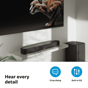 Sennheiser AMBEO Soundbar Mini | 250 Watts | Dolby Atmos | Immersive 3D Audio for TV | Black | SB02S