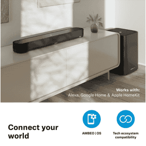 Sennheiser AMBEO Soundbar Mini | 250 Watts | Dolby Atmos | Immersive 3D Audio for TV | Black | SB02S